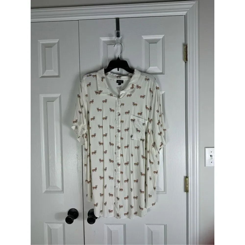 Torrid Womens Corgi Button Up Shirt Size 4